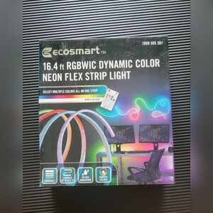 EcoSmart 16.4 ft. RGBWIC Dynamic Color Changing Dimmable Linkable Plug-I…